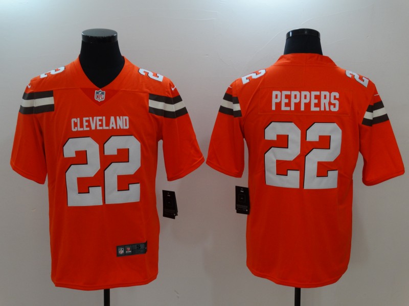 Men Cleveland Browns #22 Peppers Orange Nike Vapor Untouchable Limited NFL Jerseys->youth nfl jersey->Youth Jersey